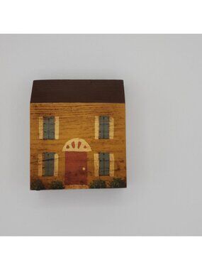 Handcrafted Wooden Miniature House Decor With Painted Details